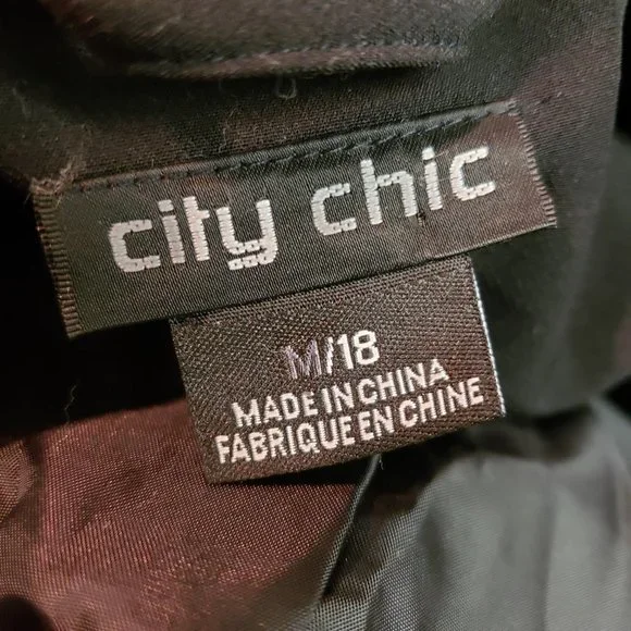NWOT City Chic Miss Sleek Trench Black M = 18 = 2X - Picture 5 of 5